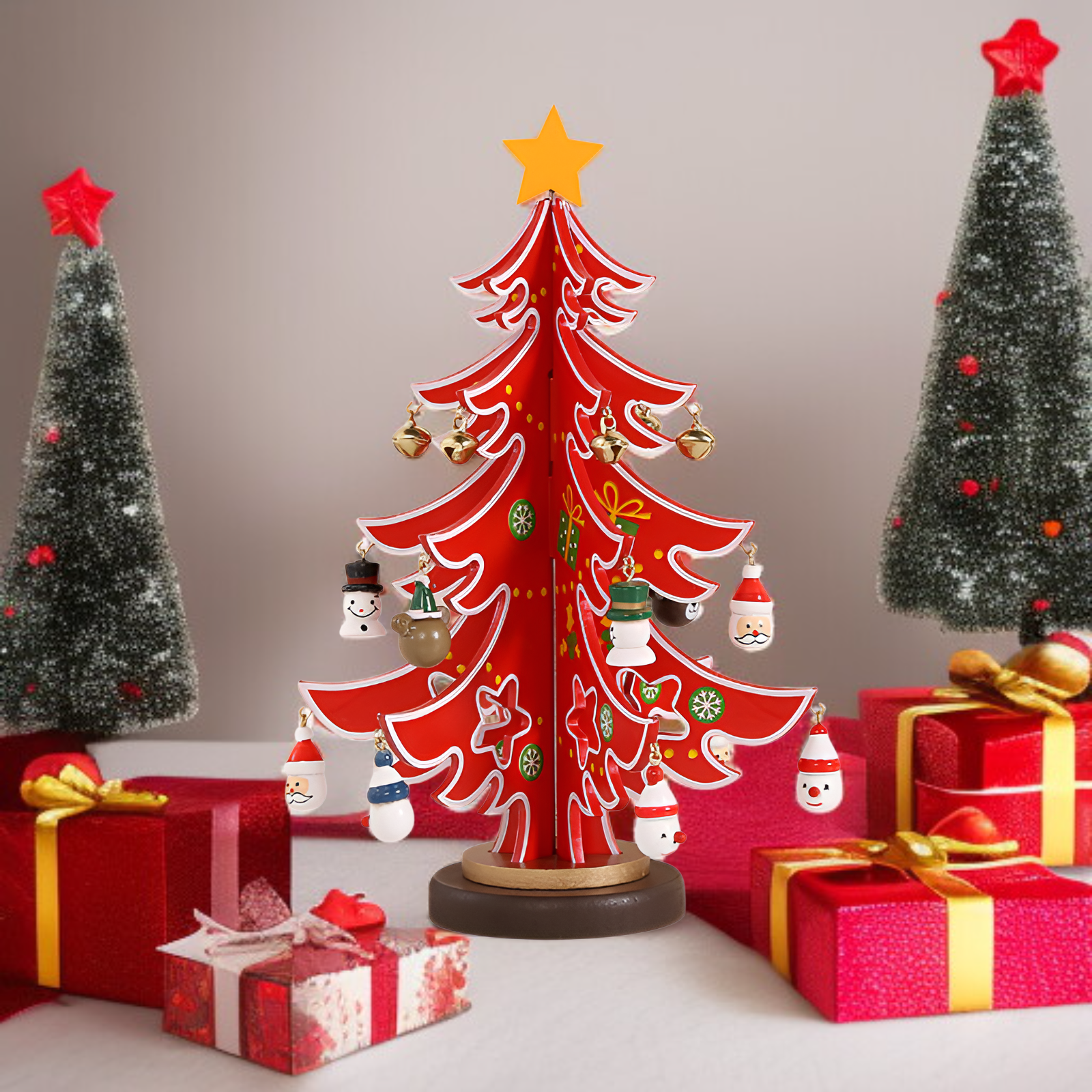 귀여운 작은 탁상용 나무 크리스마스 트리