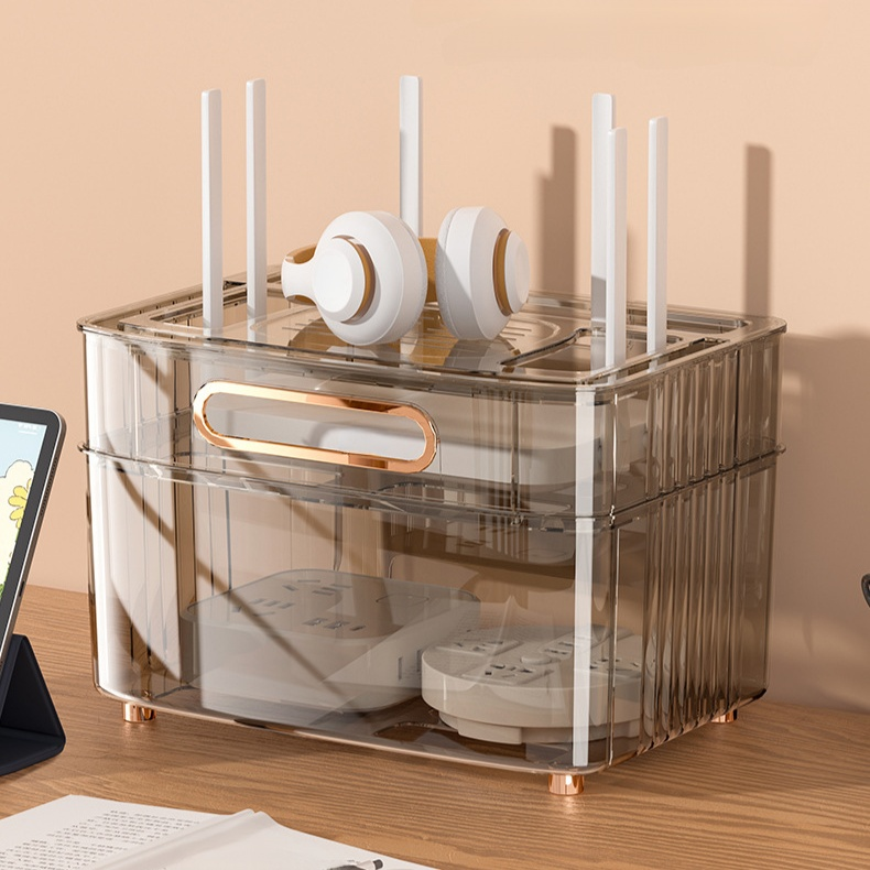 กล่องจัดระเบียบสำหรับกล่องรับสัญญาณทีวีและเราเตอร์ WiFi แบบไร้สาย