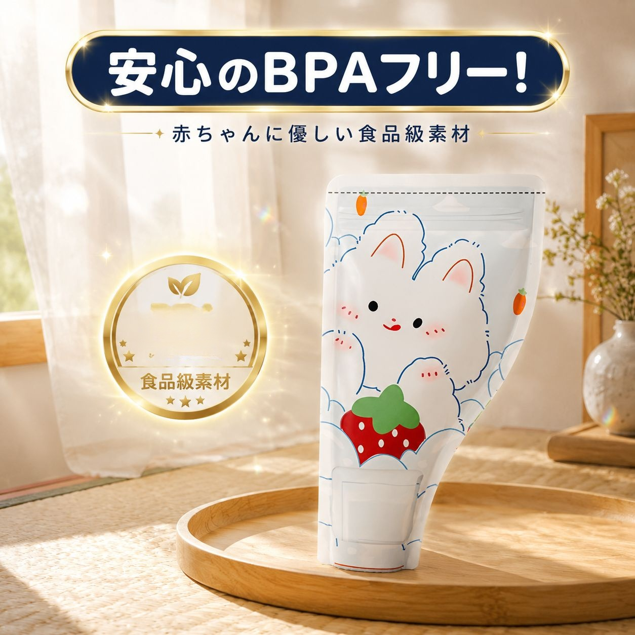 ベビー用ミルク密封保存バッグ ポータブル使い捨てタイプ ボックス付き