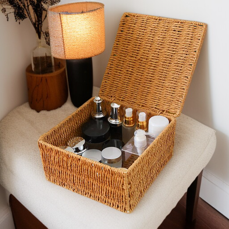 화장품 및 소품 정리함 뚜껑 달린 다용도 수납박스