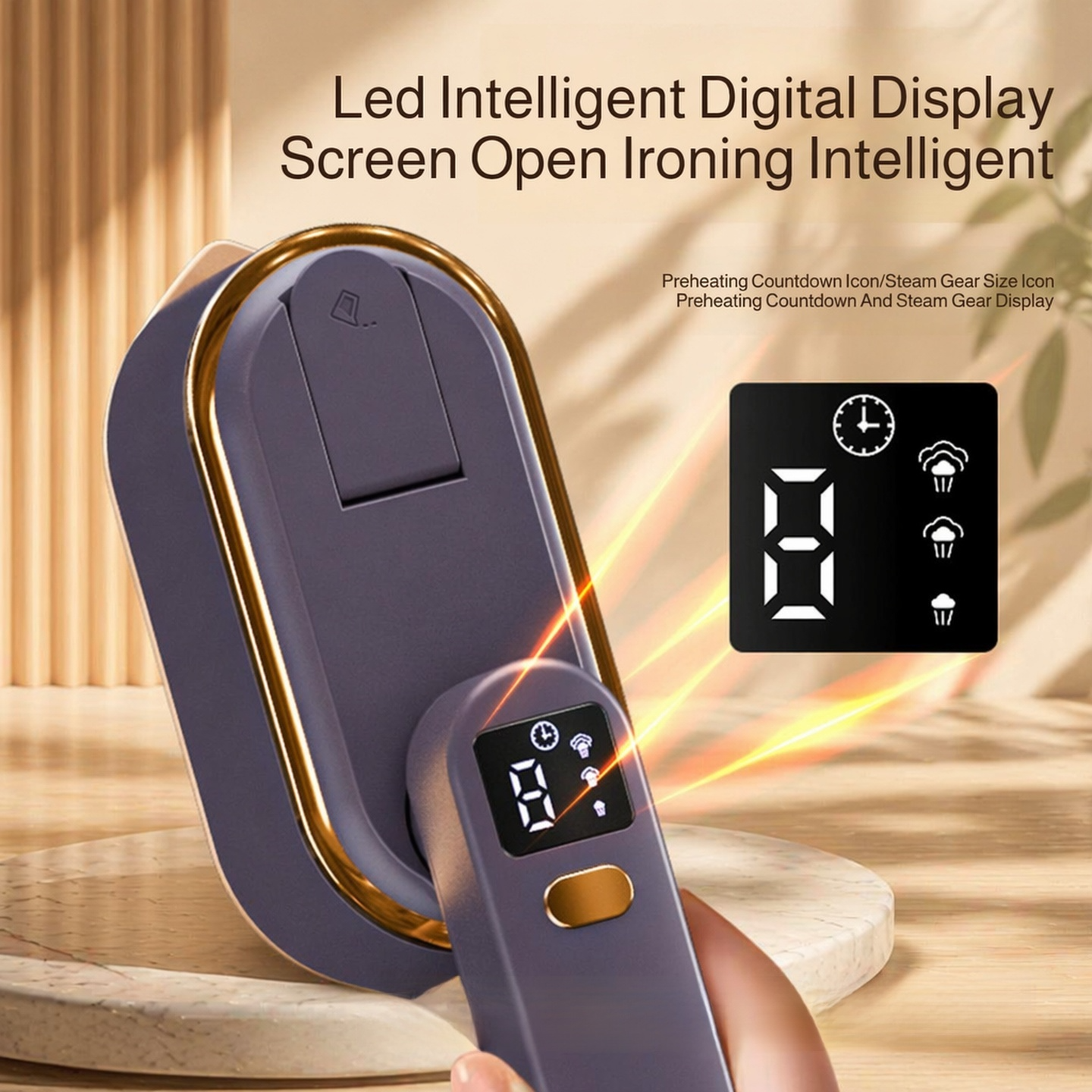 Three-Speed Digital Display Mini Household Iron, Portable Foldable Garment Steamer