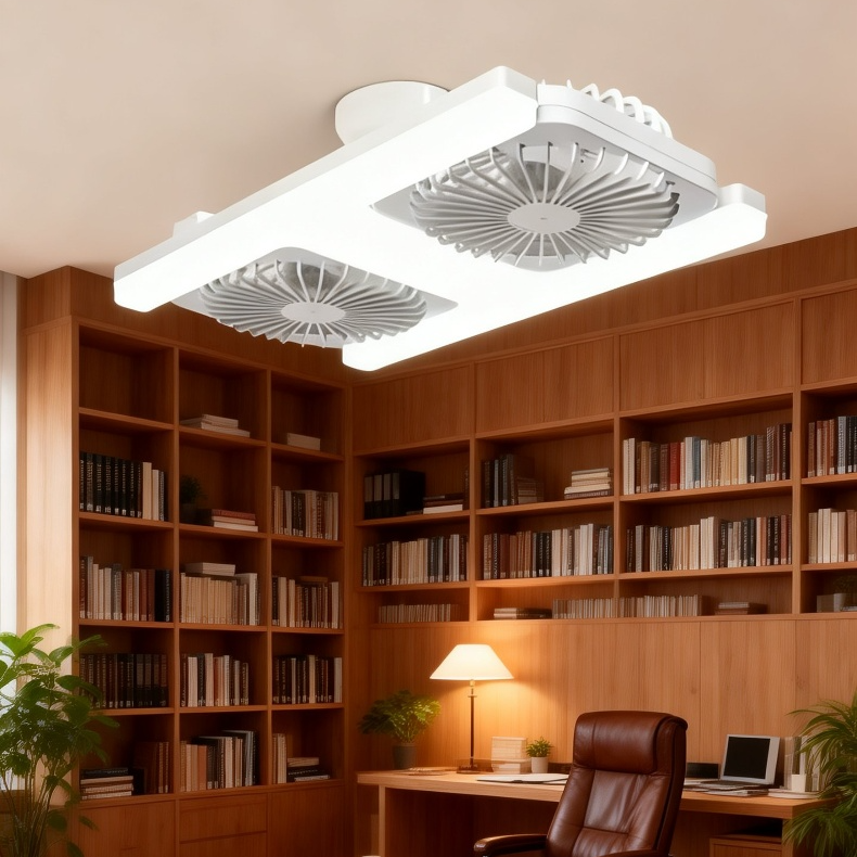 Silent dual-row fan light