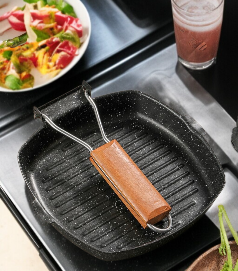 特製ステーキポット、ステーキポット、オムレツポット、アウトドア用ベーキングパン、折りたたみ式で便利な電磁調理器付きポータブルフライパン、ガスコンロ、万能フライパン