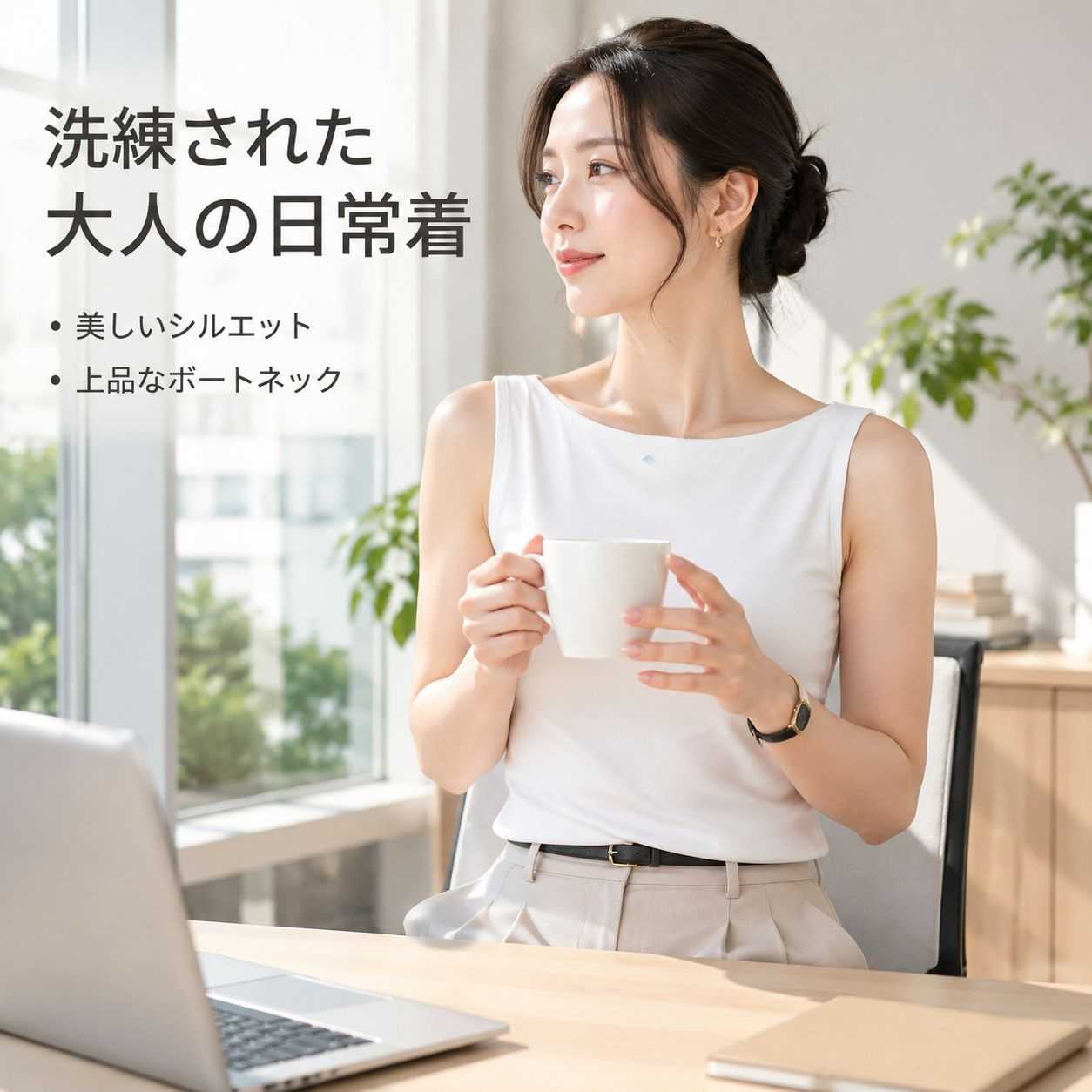 レディース オフショルダー ノースリーブ タンクトップ
