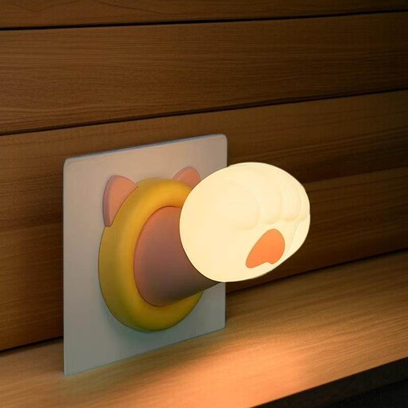 Lámpara de mesa táctil con pata de gato adorable, compañera para dormir en el dormitorio