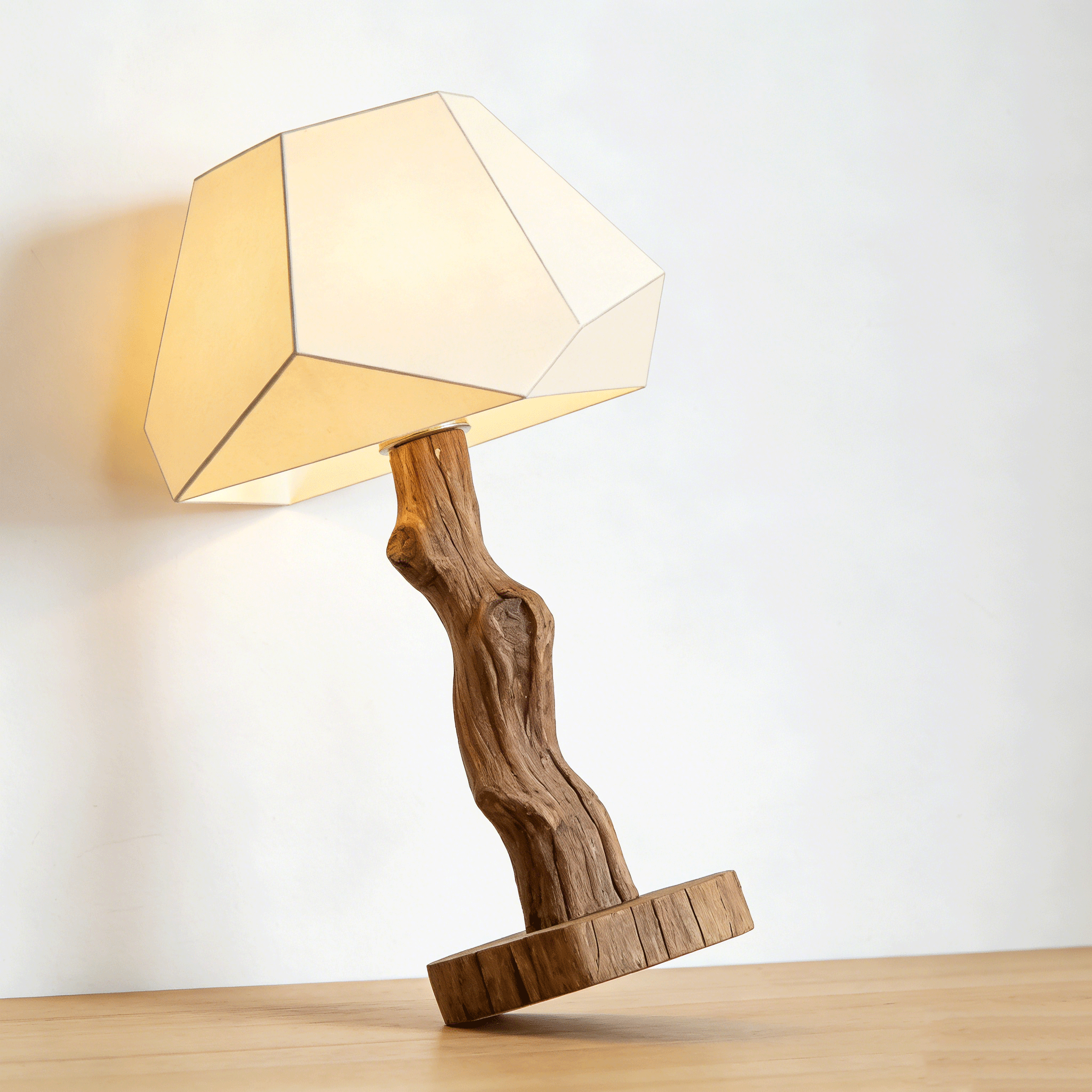 Detalle del diseño artístico de la lámpara de pie