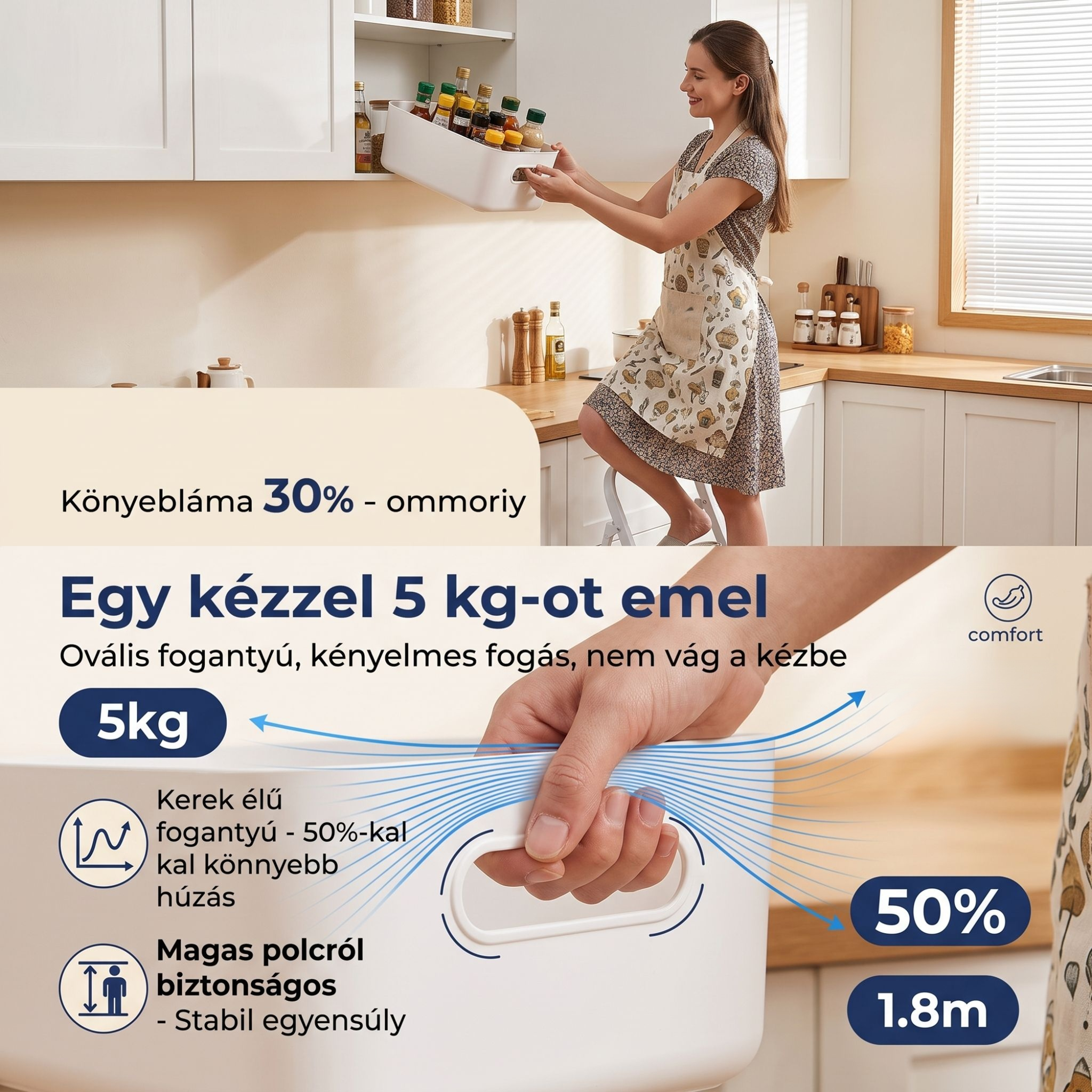 Műanyag tárolókosár otthoni használatra, nassolni és apróságokhoz