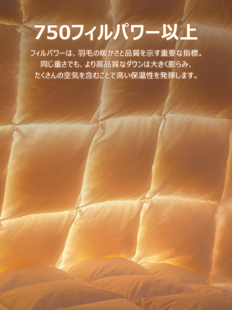 最高品質クラス ホワイトグースダウン95%の羽毛布団