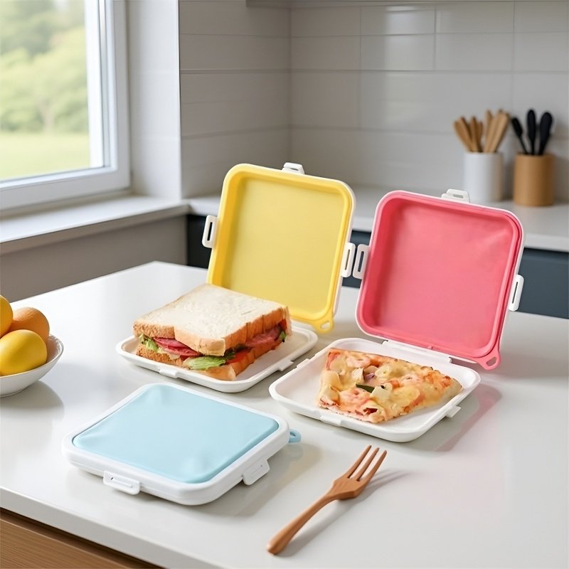 Reusable Food Storage Container for Sandwiches - Microwave Safe Lunch Box