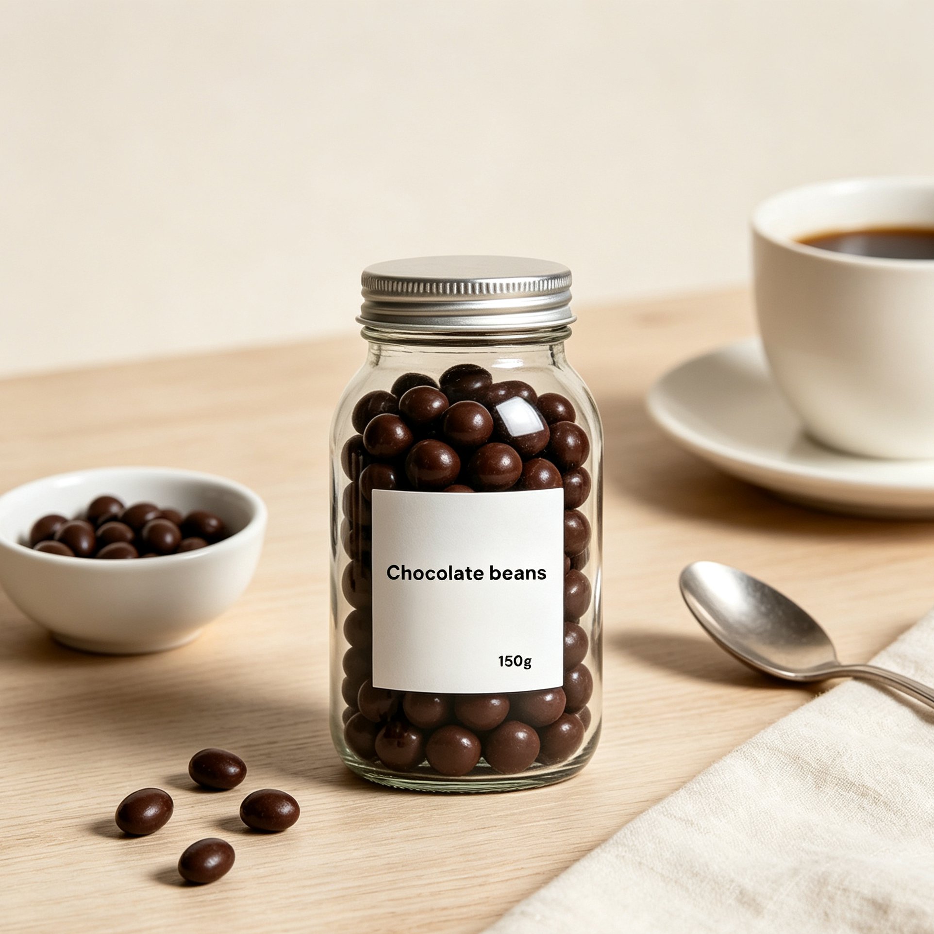 Chocolate beans in a bowl