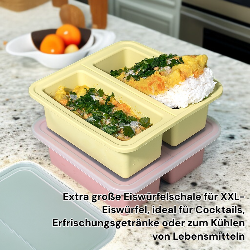 Lebensmittelechte Tiefkühlsuppenbox, extra große Eiswürfelschale