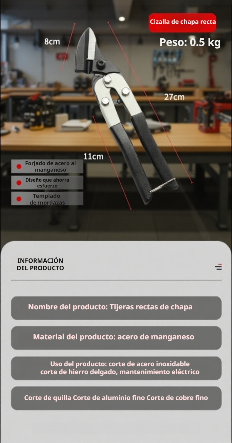 Herramienta profesional de corte para hierro y aluminio