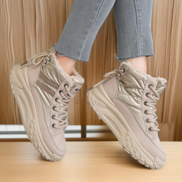 加絨高幫防風厚底鞋