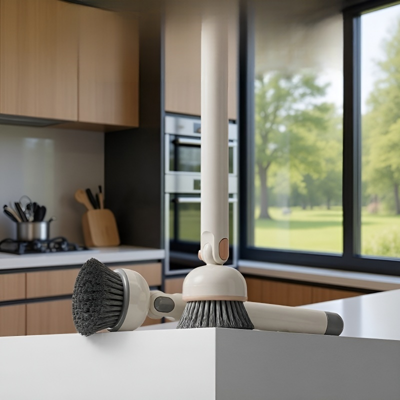 Haushalts-Küchen-Topfreinigungsbürste mit langem Griff, Ölentfernungsbürste