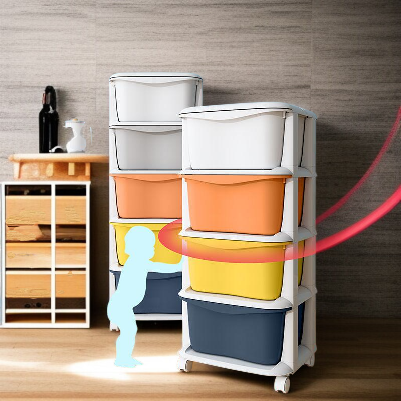 가정용 도톰한 다층 플라스틱 정리장 수납장  화이트테두리-36면..., 삼층