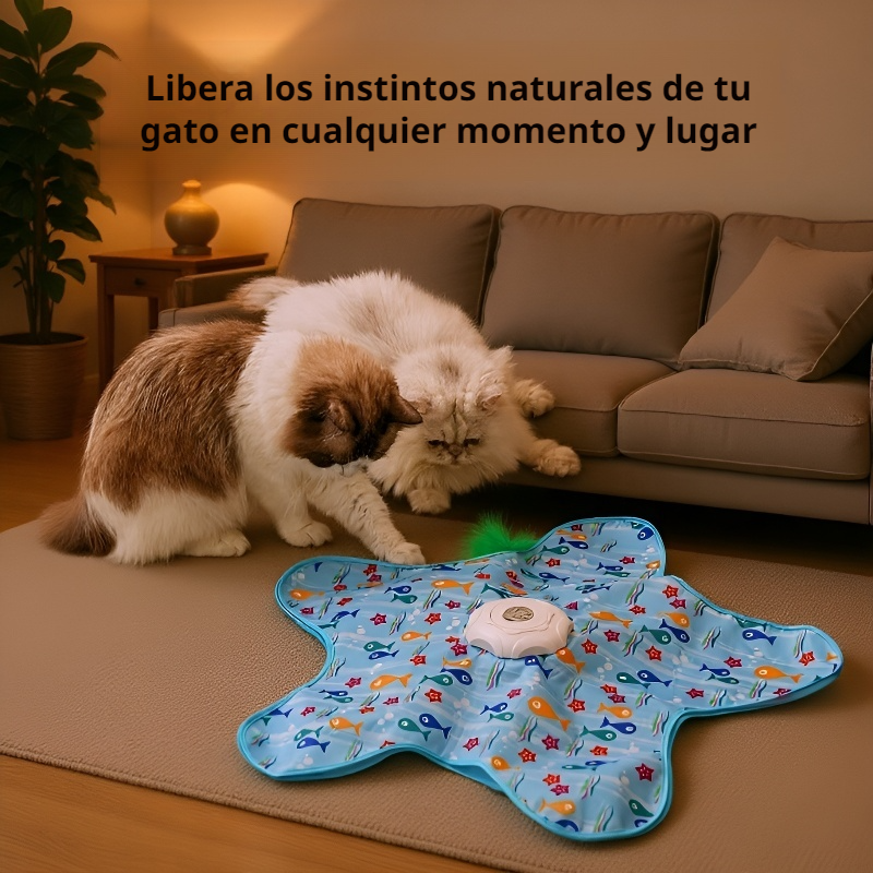 Mesa interactiva automática para gatos con doble rueda