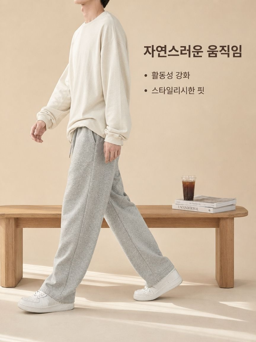 남성 캐주얼 운동 바지 슬림핏 데일리 팬츠