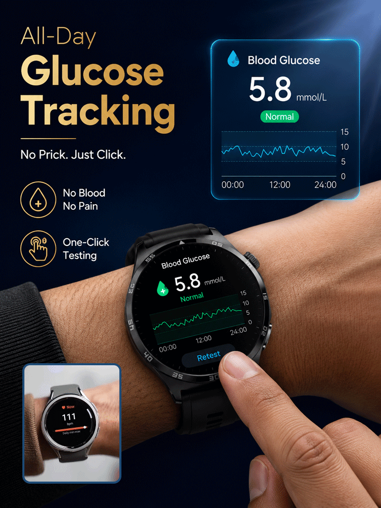 High-precision smart blood glucose monitoring watch