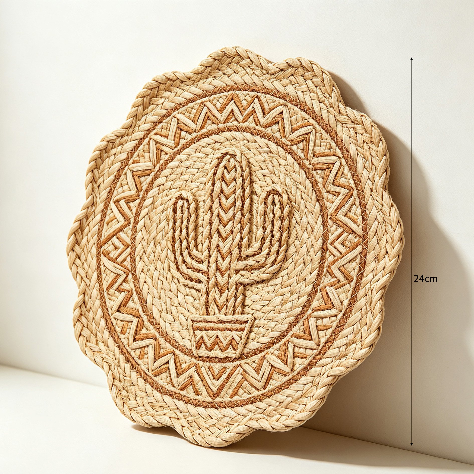 Rustic woven placemat with natural texture