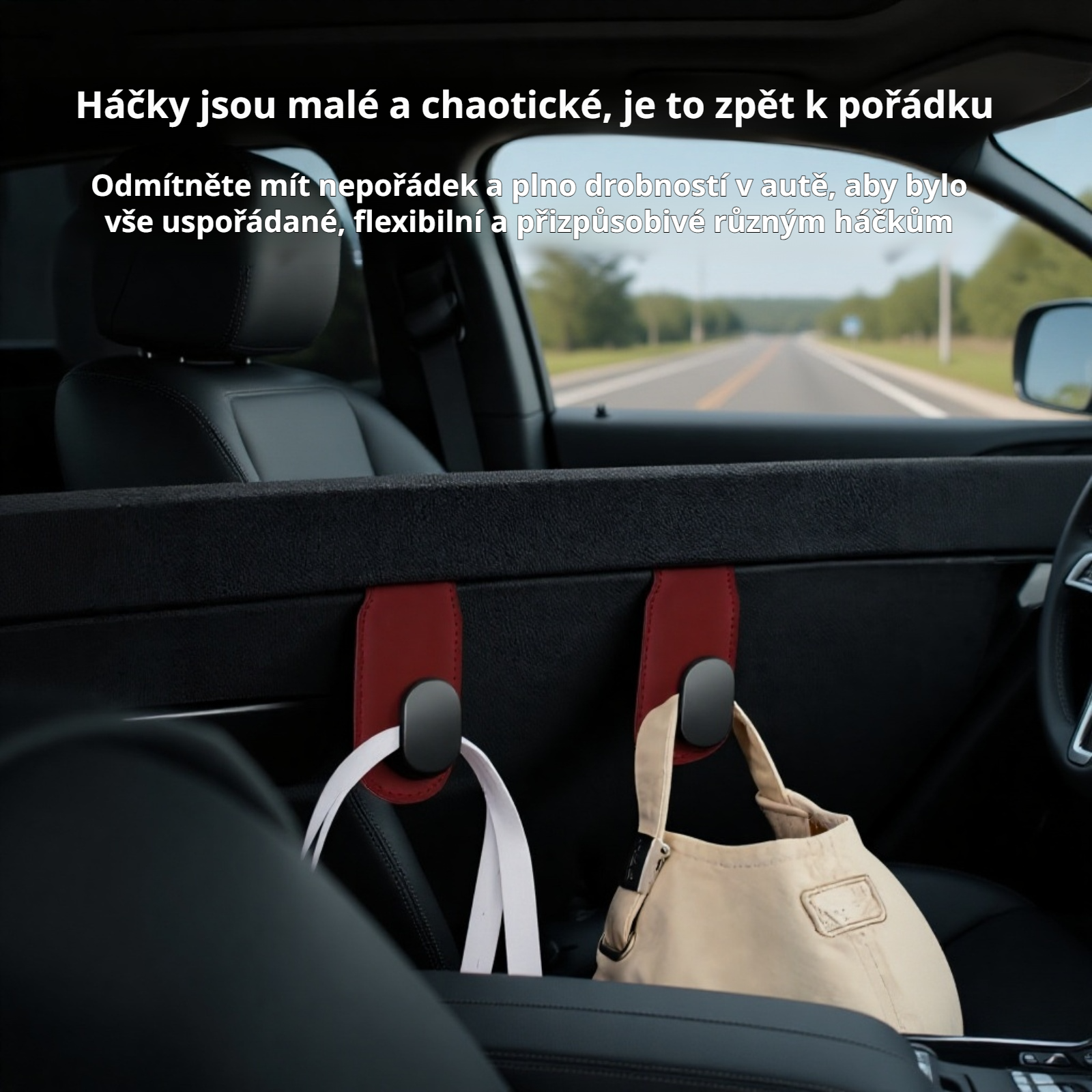  Multifunkční háčky do auta | Držáky na kabelky, háčky na oblečení, organizér do auta