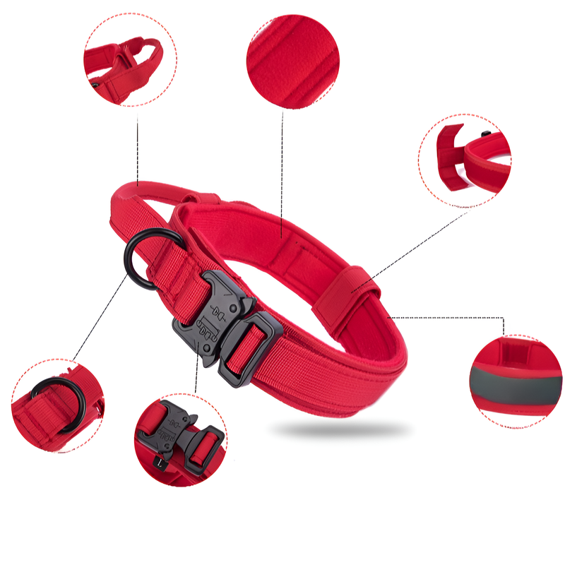  สายคล้องคอไนลอนสำหรับสุนัขพันธุ์ใหญ่แบบทหาร รุ่นควิกโค้ท