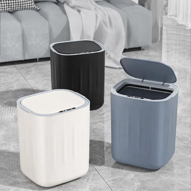 Household Hidden Ring Smart Trash Can with Power Display