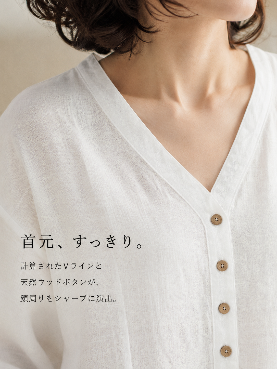 カジュアル万能リネンコットン半袖Tシャツ レディース