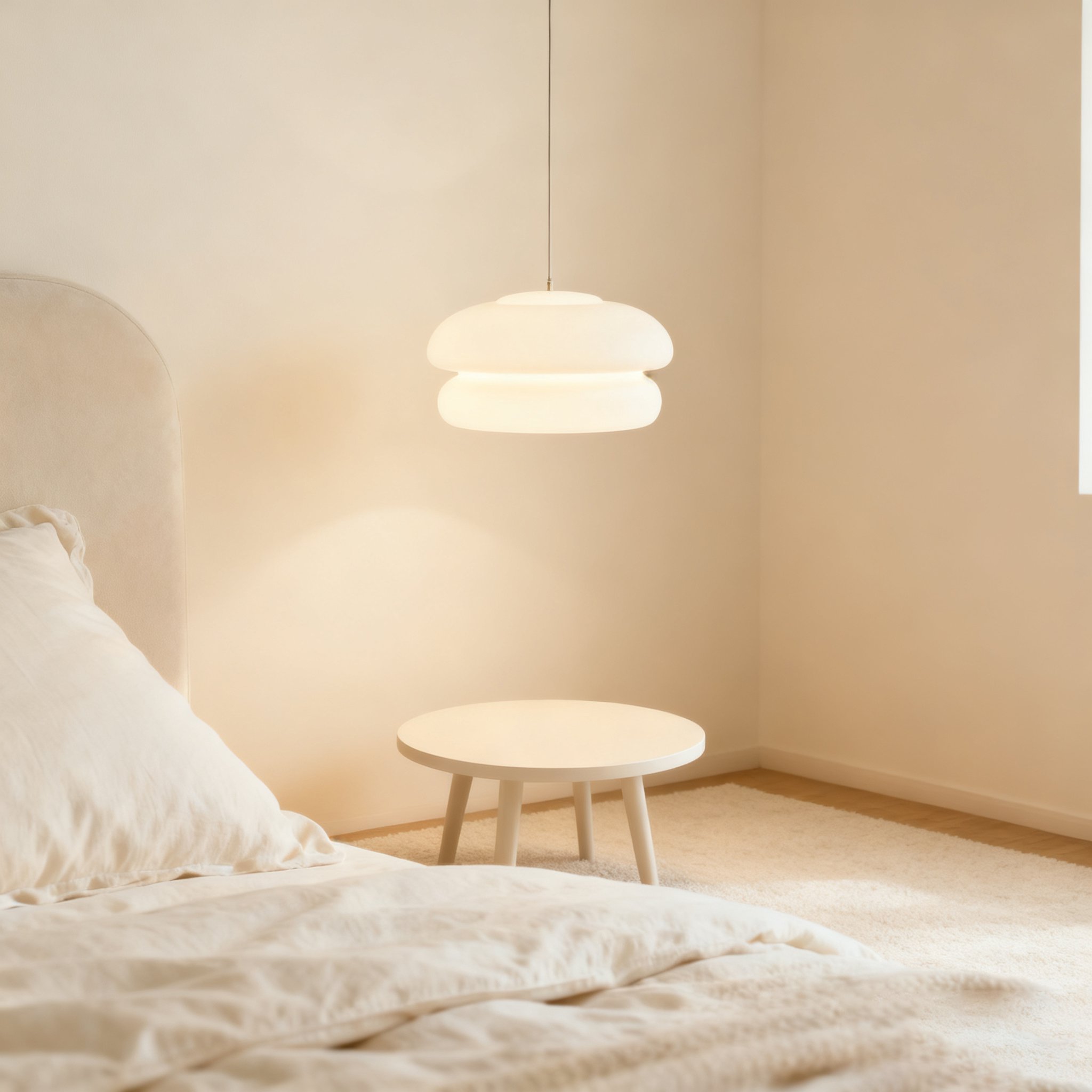 아늑한 분위기의 침실 헤드보드 LED 조명