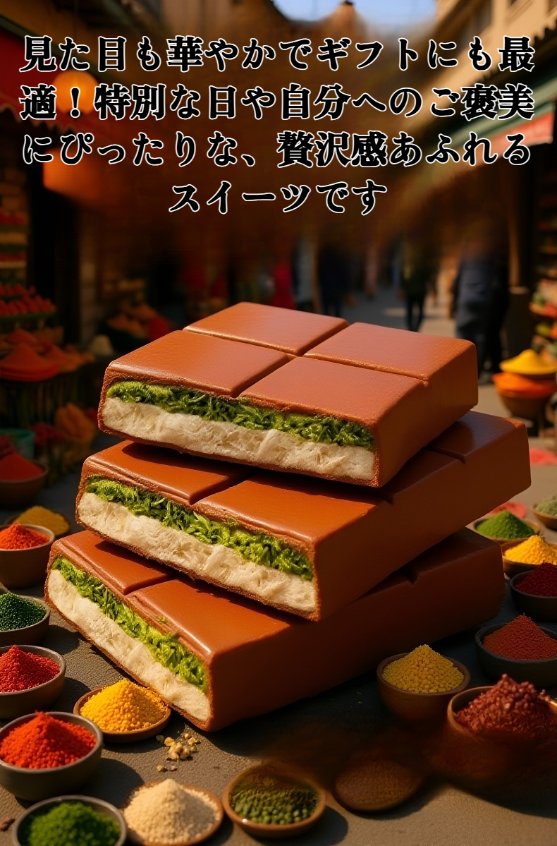 ドバイ産ピスタチオを使用したクラウドマシュマロチョコレート