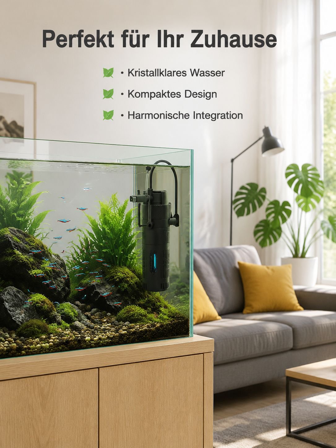 UV-Sterilisations-Aquariumfilterbox mit integriertem Filtervlies Aquariumfilter