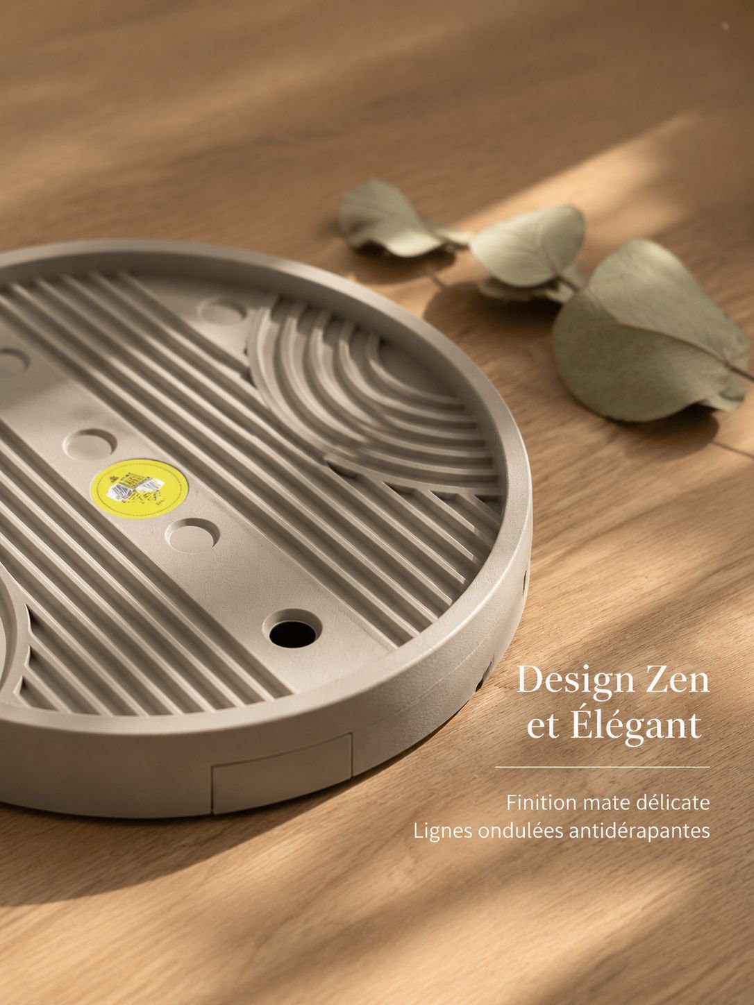 Design discret de plateau pour pot de fleur
