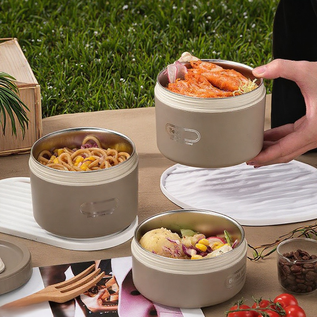 Fiambrera infantil linda y económica con bolsa, aislamiento térmico