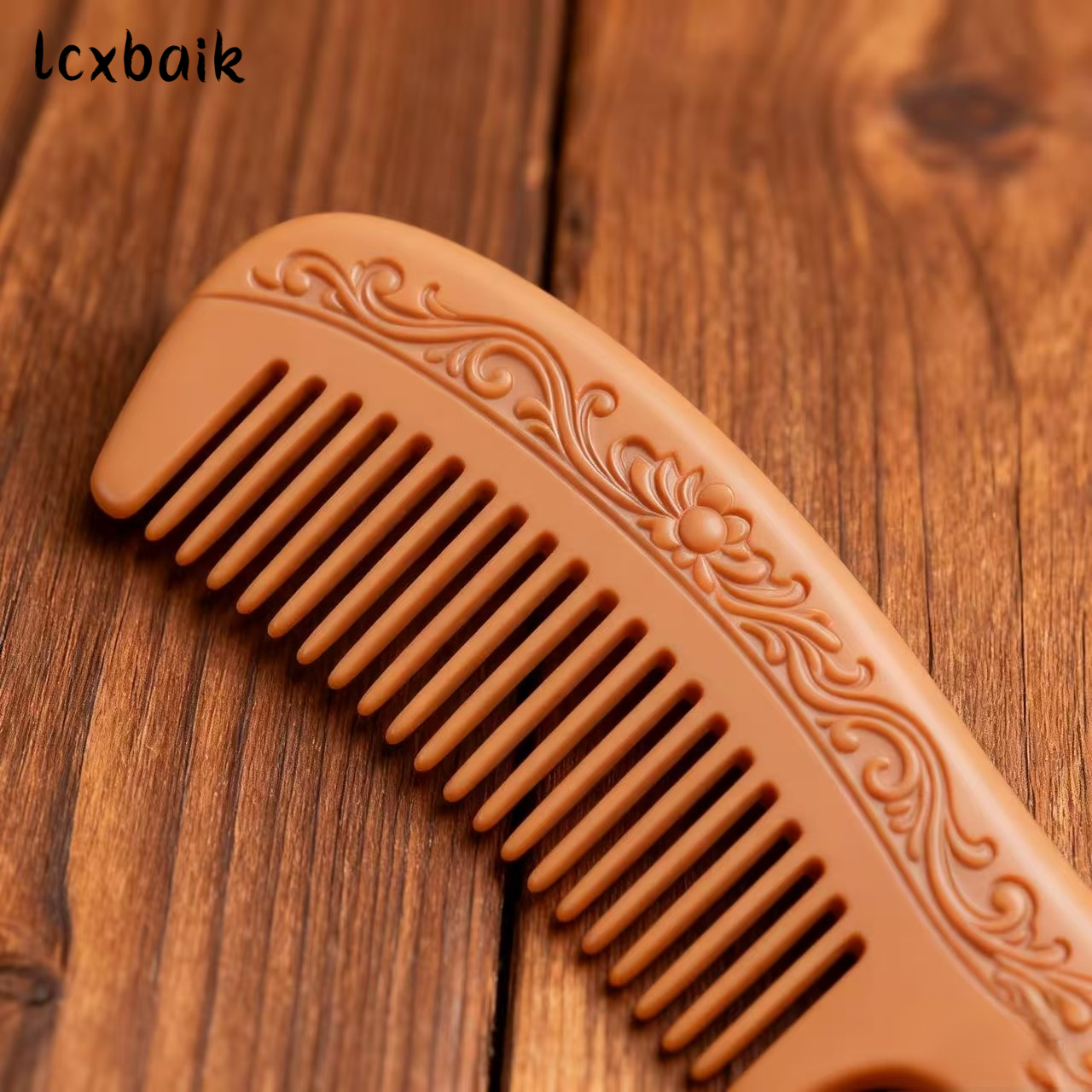 천연 원목 복숭아나무 빗 2개 세트 제품 이미지