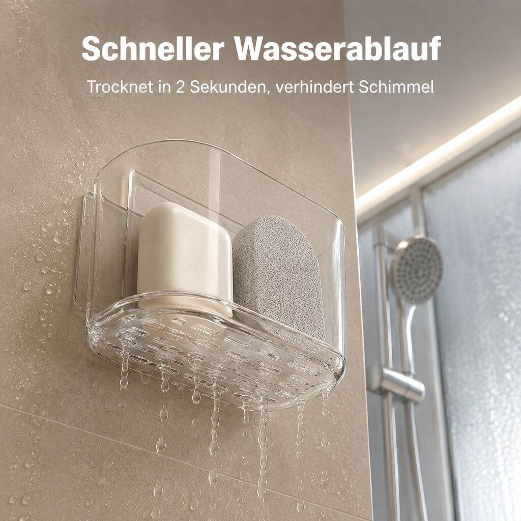 Wandmontiertes Aufbewahrungssystem fürs Badezimmer mit Fächern (ohne Bohren)