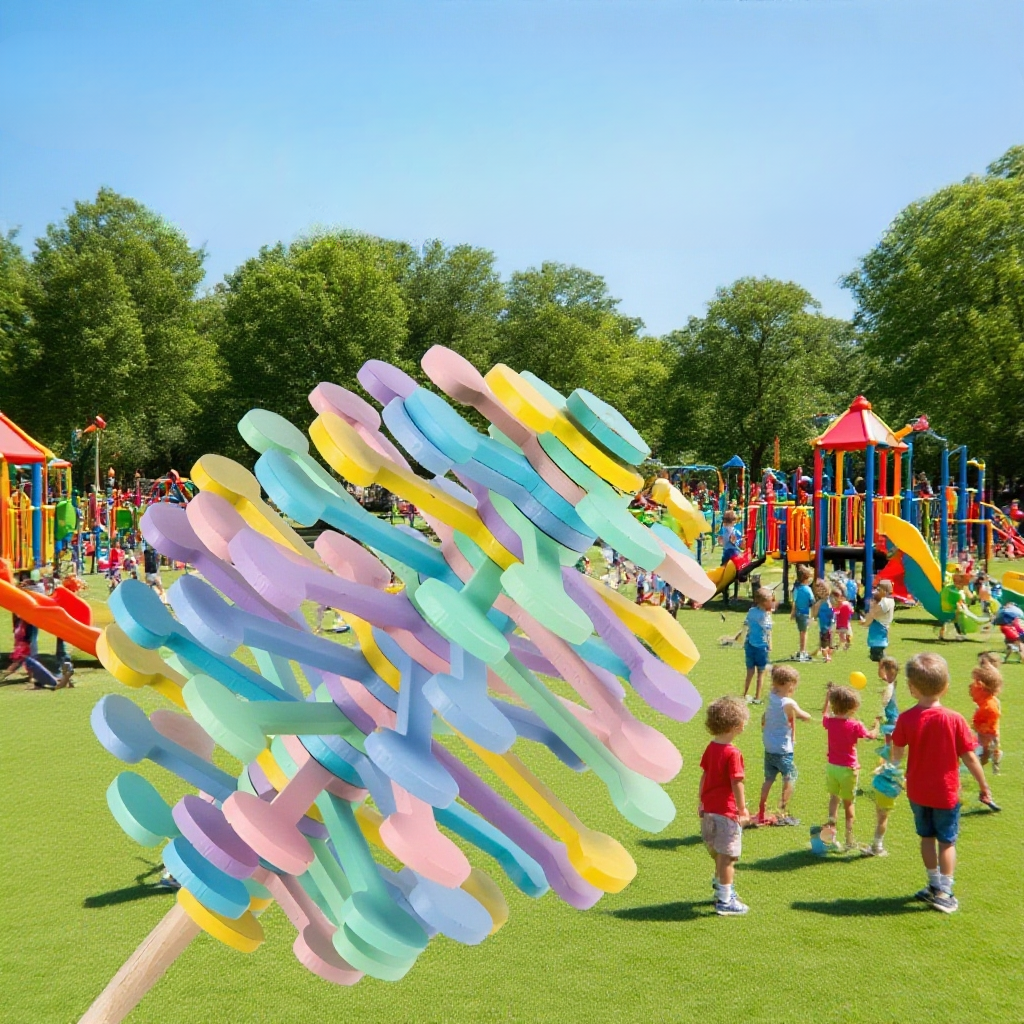 나무 회전 해압봉 장난감