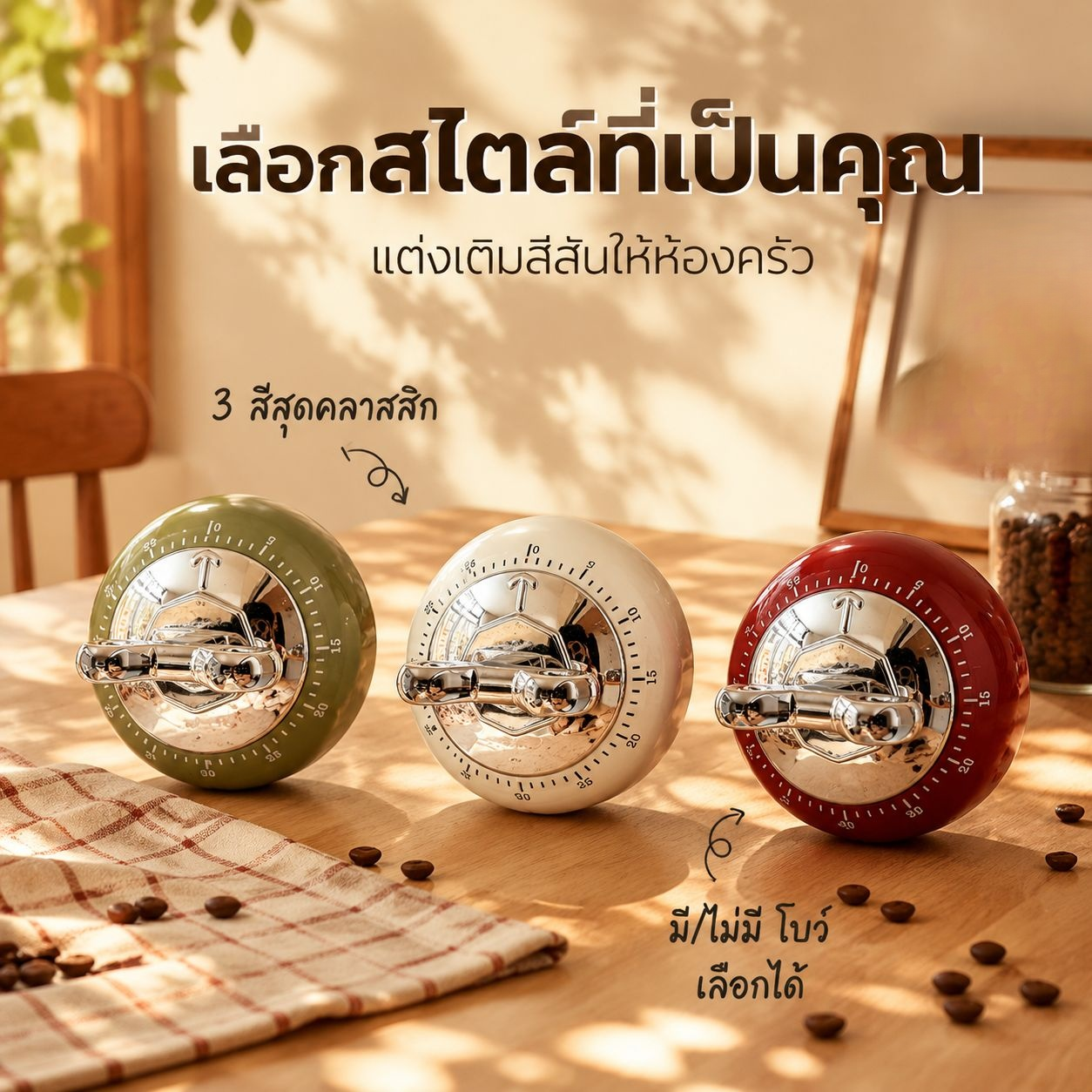นาฬิกาจับเวลาในครัวแบบแม่เหล็ก นาฬิกาจับเวลาแบบกลไก สำหรับทำอาหาร