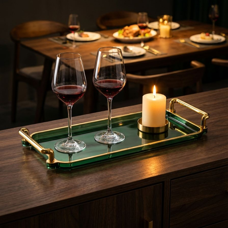 Rechteckiges Tablett mit vielseitigen Einsatzmöglichkeiten