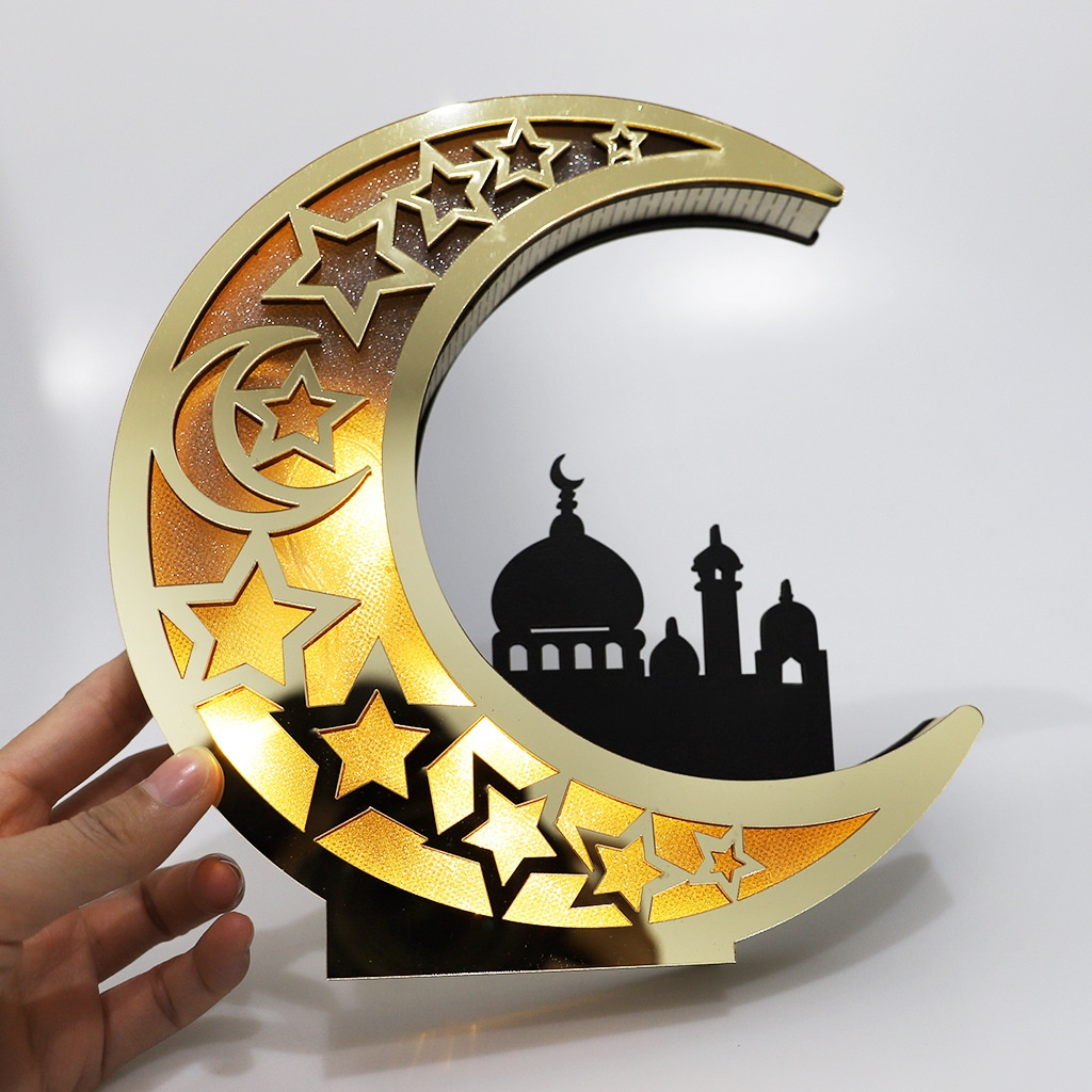 Mirror-Finish LED Moon Ornament