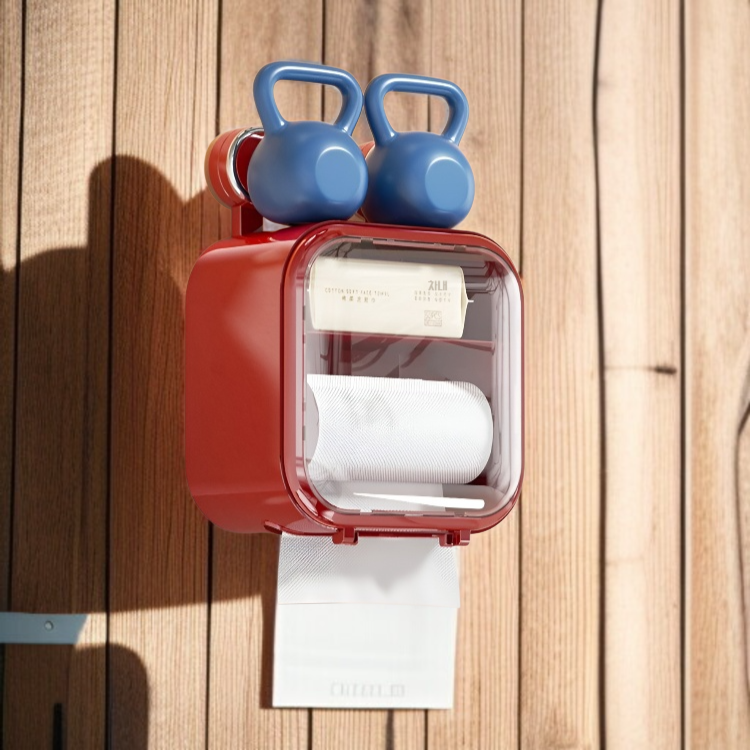 벽걸이 빨판 티슈케이스 비주얼 방수 휴지케이스 수납케이스 화장실 티슈수납케이스