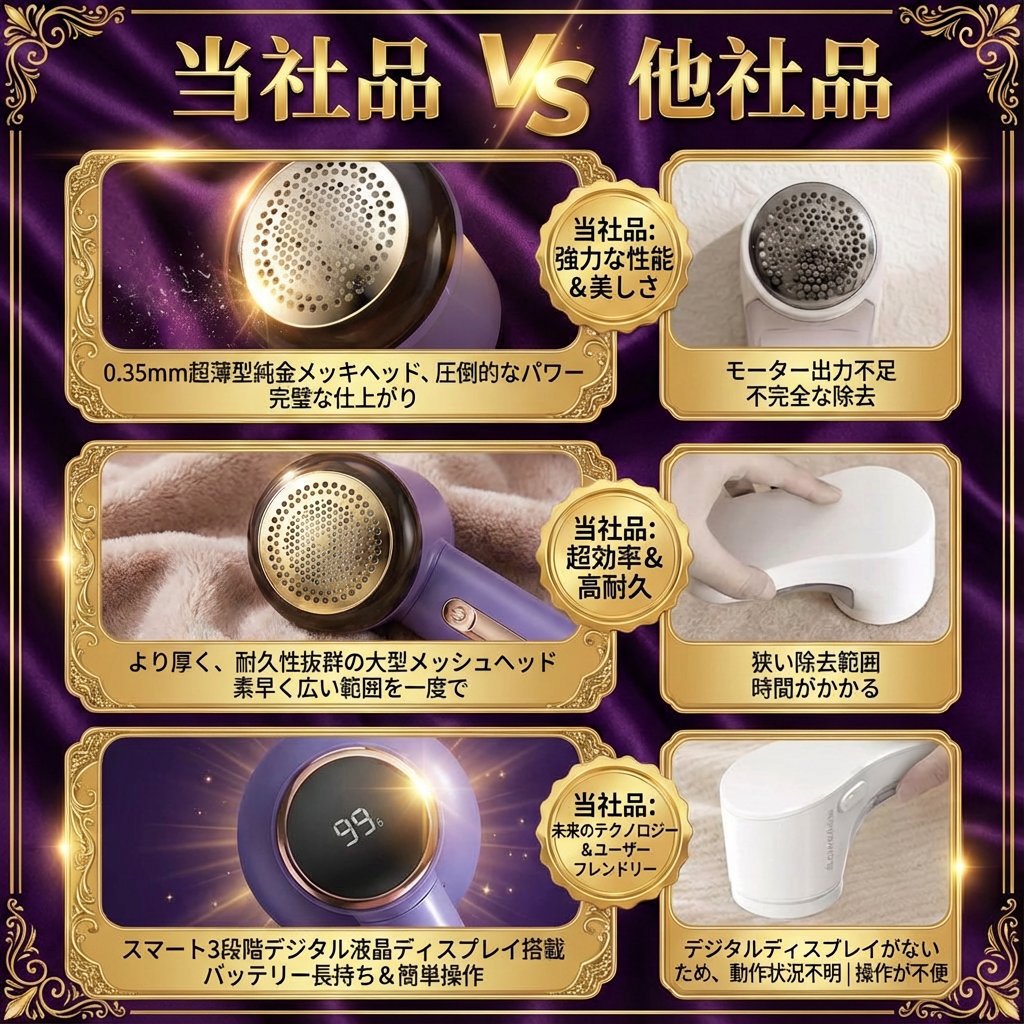 なでるだけで瞬時に修復！プロ仕様の「吸う」毛玉取り器：衣類を傷つけな
