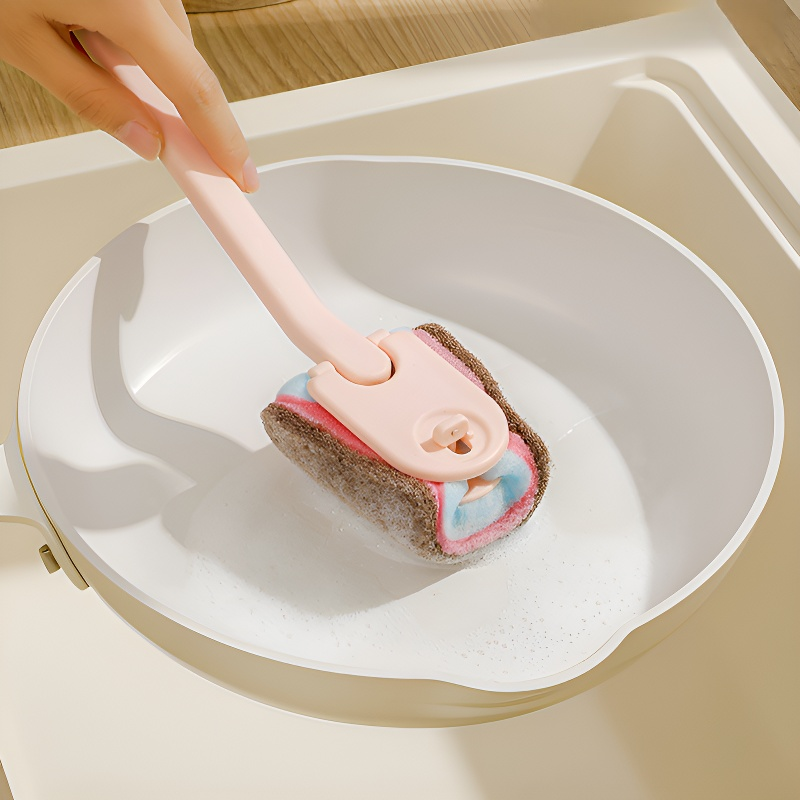  長柄清潔刷去污海綿擦廚房洗碗洗鍋刷