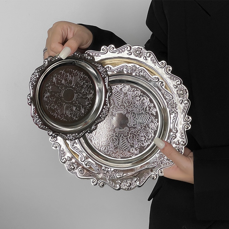 Vintage Engraved Metal Small Tray