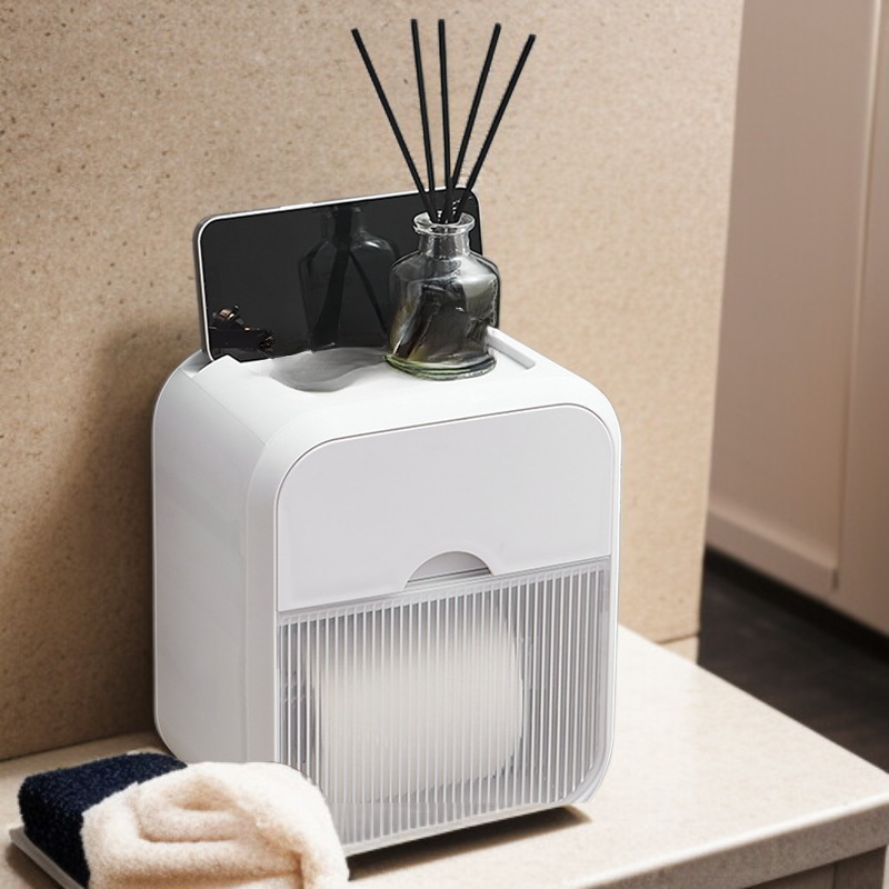 욕실 라이트 럭셔리 벽걸이 펀치 프리 두루마리 수납함 휴지통