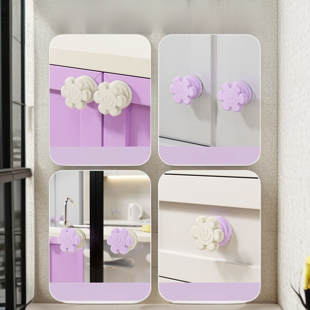 펀치 없는 꽃형 흡착식 도어 핸들