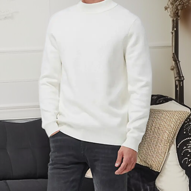 남성용 반폴라 목폴라 니트