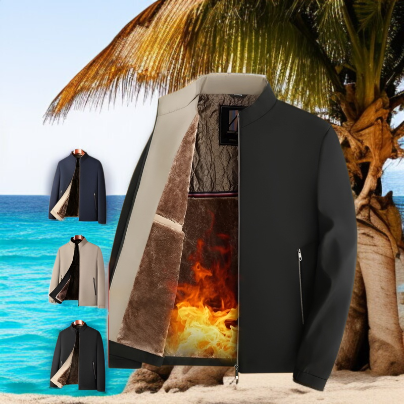 남자 중장년 기모 재킷 그래핀 면 차이나 코트 편안한 추동복 보온 재킷