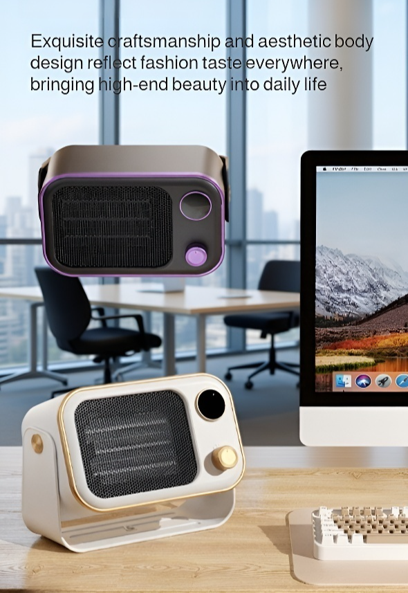 Quiet PTC heater for home and office use