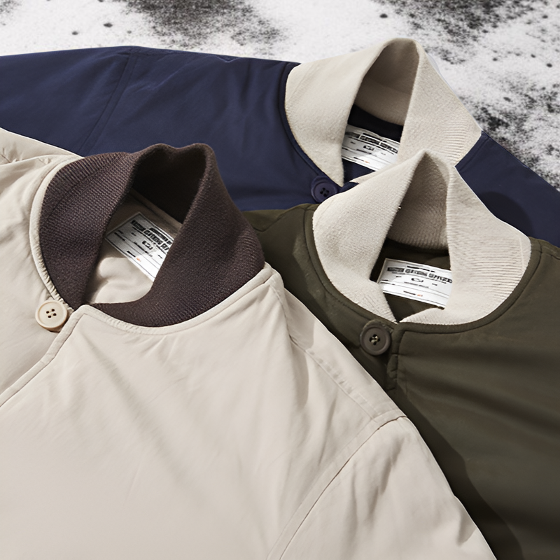 ベースボールカラー中綿ジャケットM43 メンズ綿入りアウター