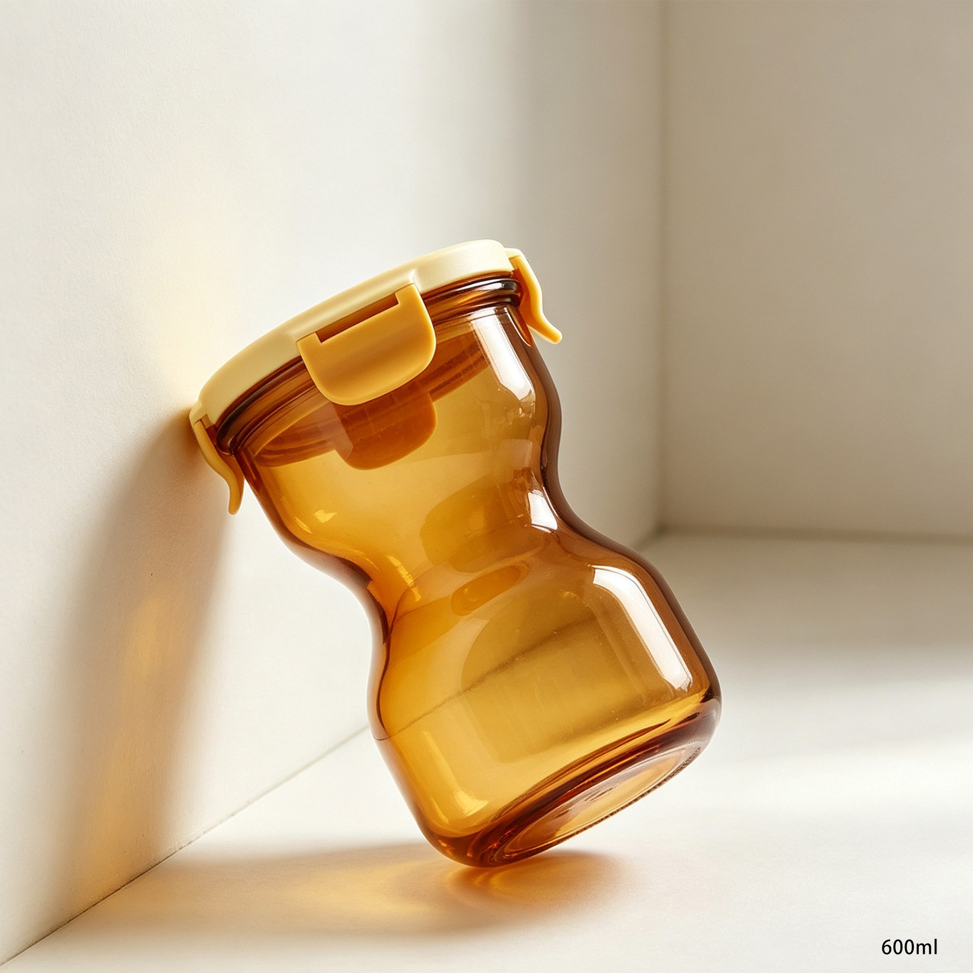 Amber glass container for coffee beans