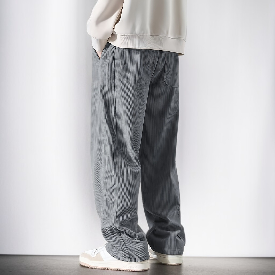 Comfortable men's casual pants hanging cord detail